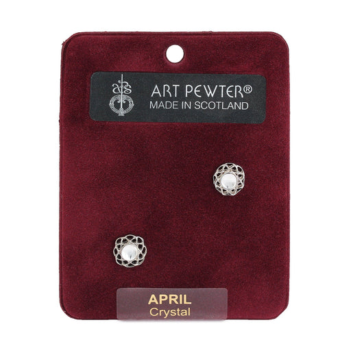 Art Pewter Earrings April - Heritage Of Scotland - APRIL (CRYSTAL)