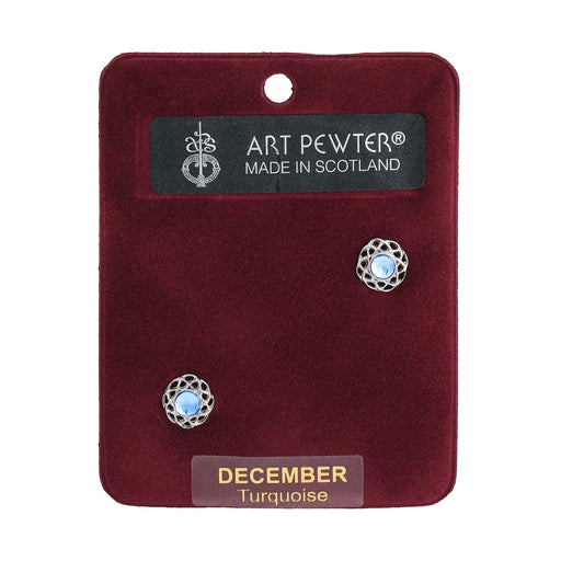 Art Pewter Earrings December - Heritage Of Scotland - DECEMBER (TURQUOISE)