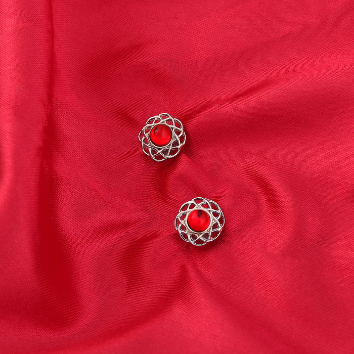 Art Pewter Earrings July - Heritage Of Scotland - JULY (RUBY)