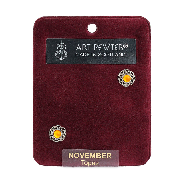 Art Pewter Earrings November - Heritage Of Scotland - NOVEMBER (TOPAZ)