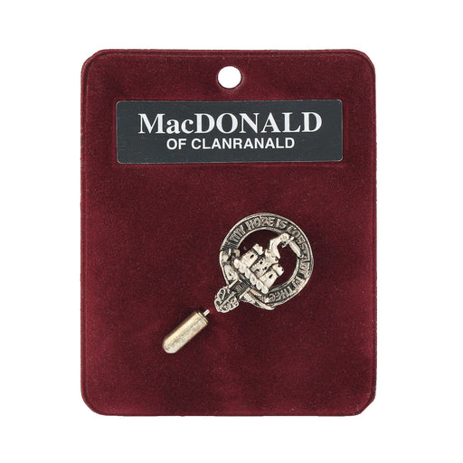 Art Pewter Lapel Pin Macdonald Of Clanranald - Heritage Of Scotland - MACDONALD OF CLANRANALD