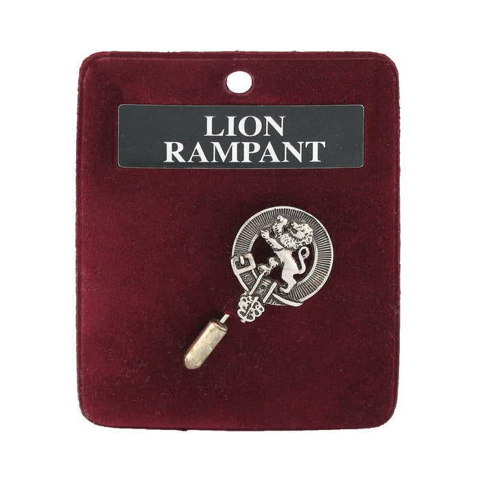 Art Pewter Lapel Pin Rampant Lion - Heritage Of Scotland - RAMPANT LION
