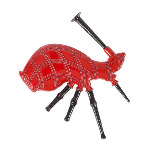 Bagpipes Red Metal Magnet - Heritage Of Scotland - NA