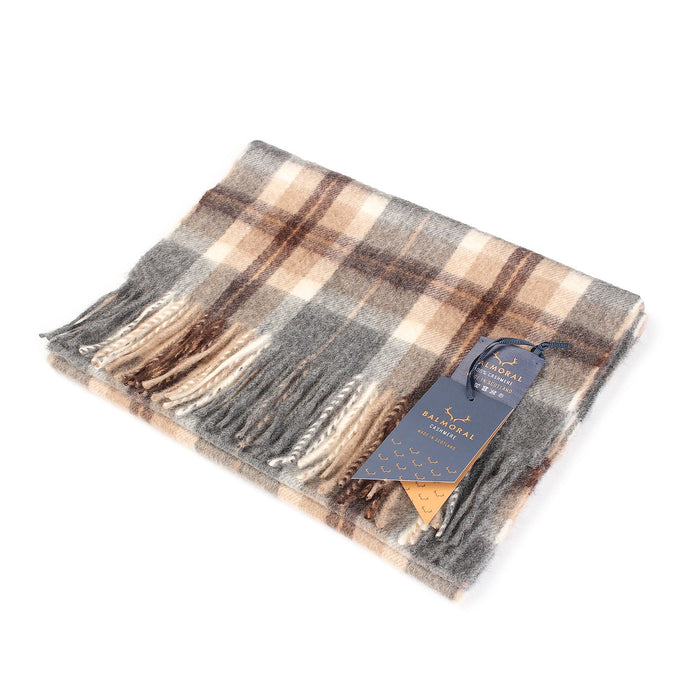 Balmoral 100% Cashmere Woven Scarf B Mclean Natural - Heritage Of Scotland - B MCLEAN NATURAL
