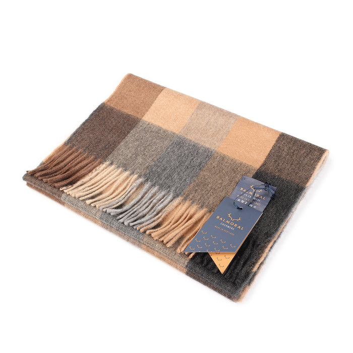 Balmoral 100% Cashmere Woven Scarf Natural - Heritage Of Scotland - NATURAL