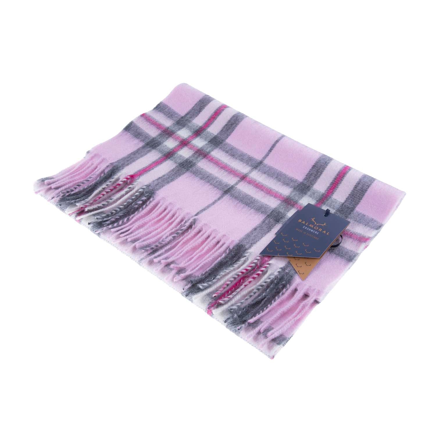 Balmoral 100% Cashmere Woven Scarf Thomson Pink - Heritage Of Scotland - THOMSON PINK