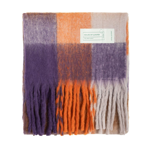 Blanket Scarf Orange Check - Heritage Of Scotland - ORANGE CHECK
