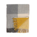 Block Check Herringbone Blanket Grey Ochre - Heritage Of Scotland - GREY OCHRE
