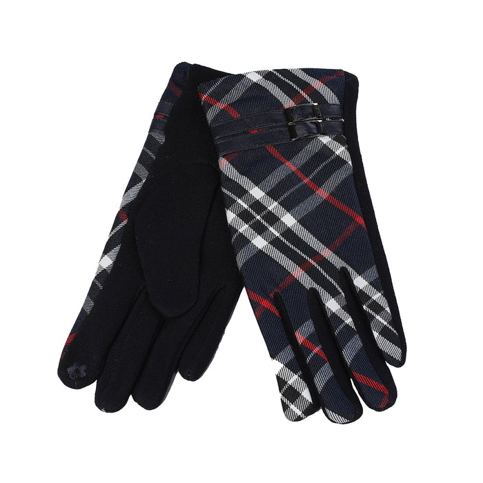 Buckle Tartan Glove - Navy - Heritage Of Scotland - Navy