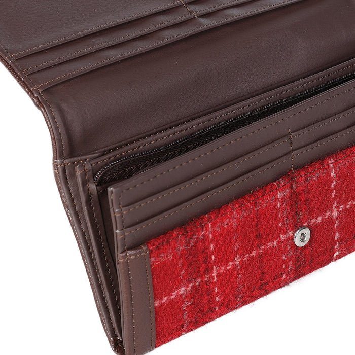 Bute Long Purse Red Check - Heritage Of Scotland - RED CHECK