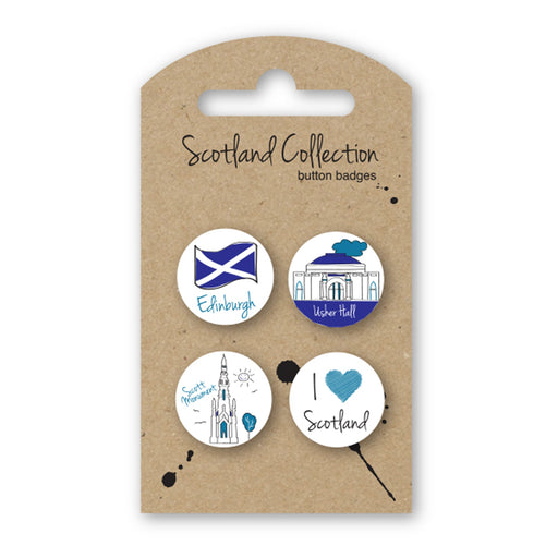 Button Badge Set - Edinburgh Saltire - Heritage Of Scotland - NA