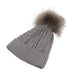 Cable Pom Hat Ft Derby Grey/Grey - Heritage Of Scotland - DERBY GREY/GREY