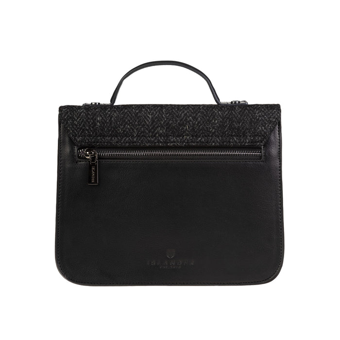 Calton Satchel Black Herringbone - Heritage Of Scotland - BLACK HERRINGBONE