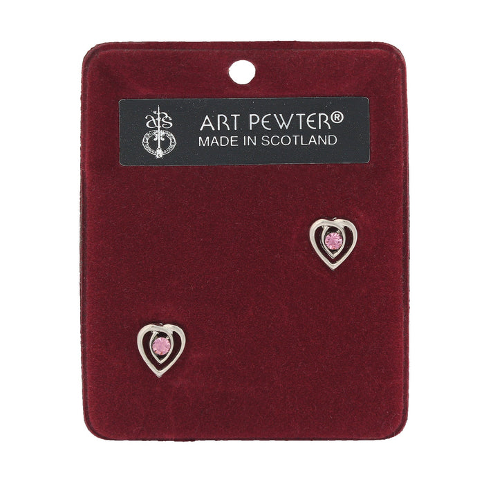 Celtic Heart Earrings Light Amethyst - Heritage Of Scotland - LIGHT AMETHYST