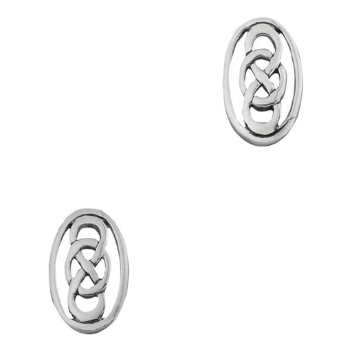 Celtic Silver Oval Knot Stud S N/A - Heritage Of Scotland - N/A