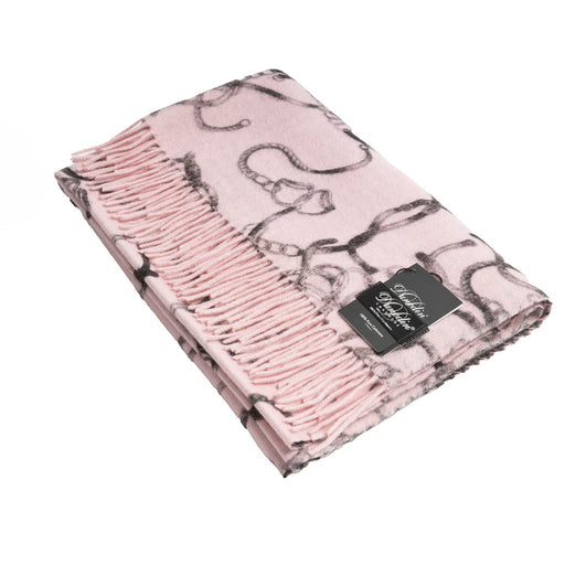 Chain Print Double Sided Cashmere Stole Pink - Heritage Of Scotland - PINK