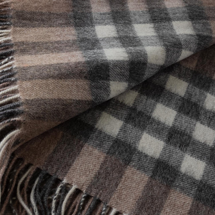 Chequer Cashmere Blend Blanket Camel - Heritage Of Scotland - CAMEL