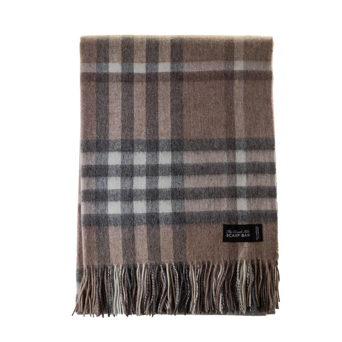 Chequer Cashmere Blend Blanket Camel - Heritage Of Scotland - CAMEL