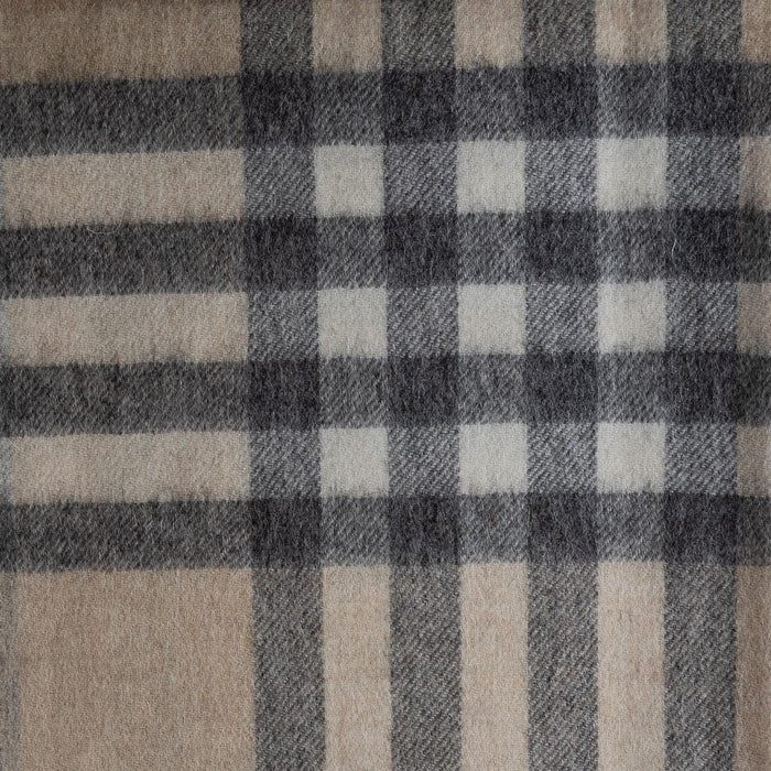 Chequer Cashmere Blend Blanket Natural - Heritage Of Scotland - NATURAL