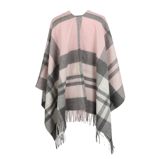 Chequer Tartan 90/10 Cashmere Mini Cape Exploded Chalk - Heritage Of Scotland - EXPLODED CHALK