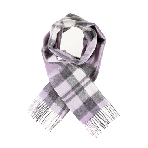 Chequer Tartan 90/10 Cashmere Scarf Bar Exploded Heather - Heritage Of Scotland - EXPLODED HEATHER
