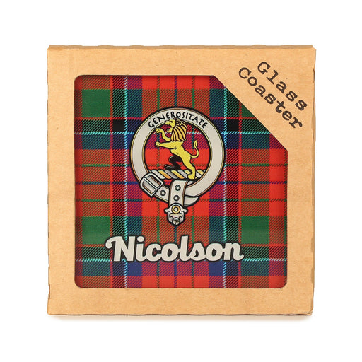 Clan Glass Coaster Nicholson - Heritage Of Scotland - NICHOLSON