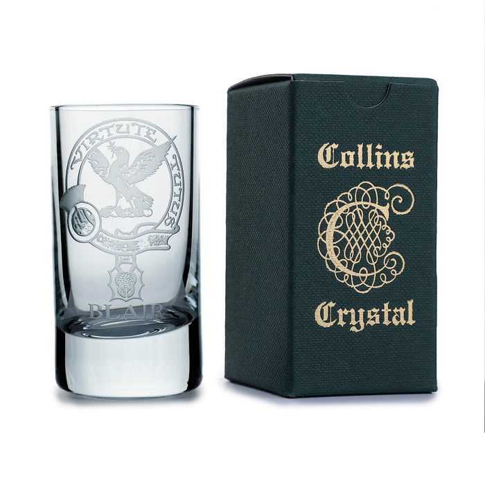 Collins Crystal Clan Shot Glass Blair - Heritage Of Scotland - BLAIR