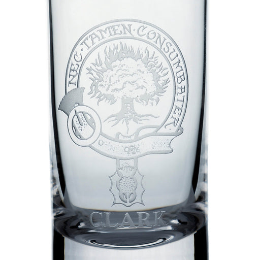Collins Crystal Clan Shot Glass Clark - Heritage Of Scotland - CLARK