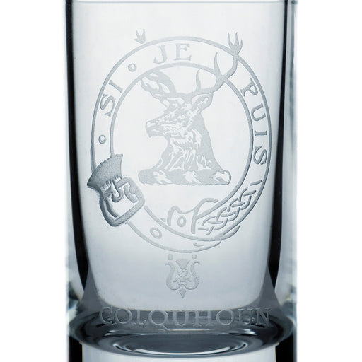 Collins Crystal Clan Shot Glass Colquhoun - Heritage Of Scotland - COLQUHOUN