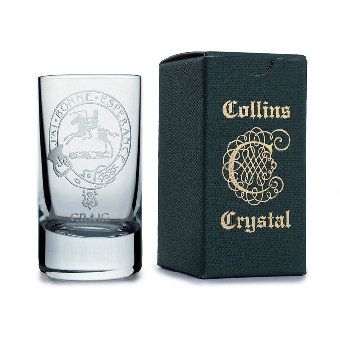 Collins Crystal Clan Shot Glass Craig - Heritage Of Scotland - CRAIG