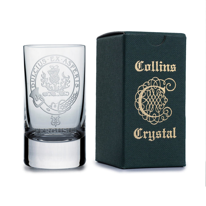 Collins Crystal Clan Shot Glass Ferguson - Heritage Of Scotland - FERGUSON