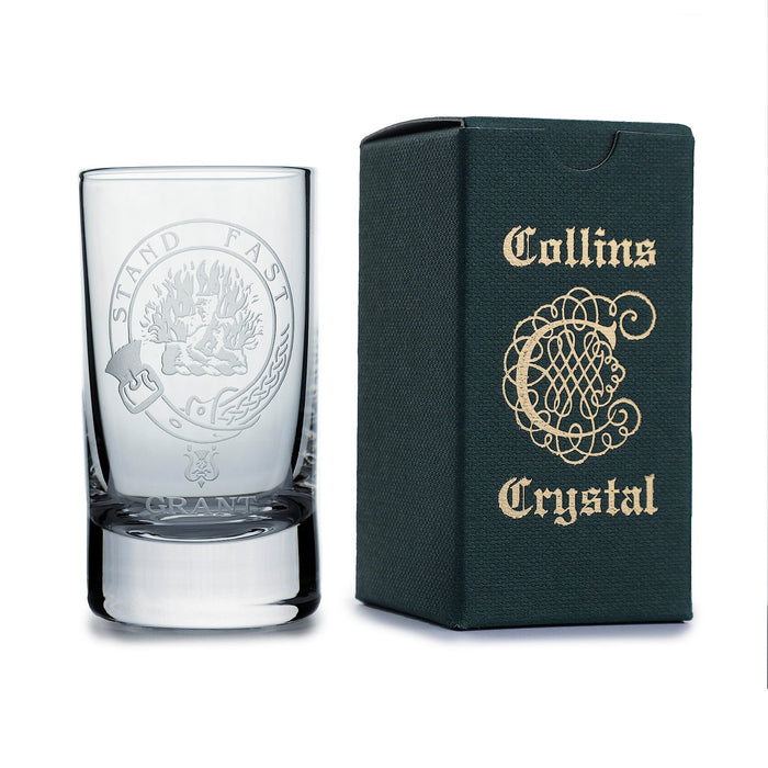 Collins Crystal Clan Shot Glass Grant - Heritage Of Scotland - GRANT