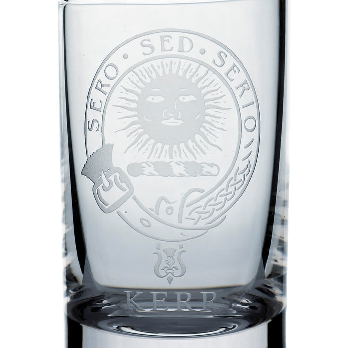 Collins Crystal Clan Shot Glass Kerr - Heritage Of Scotland - KERR
