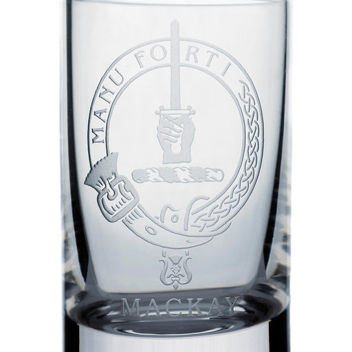 Collins Crystal Clan Shot Glass Mackay - Heritage Of Scotland - MACKAY