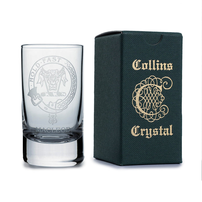 Collins Crystal Clan Shot Glass Macleod - Heritage Of Scotland - MACLEOD