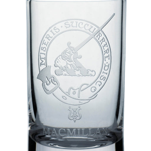 Collins Crystal Clan Shot Glass Macmillan - Heritage Of Scotland - MACMILLAN