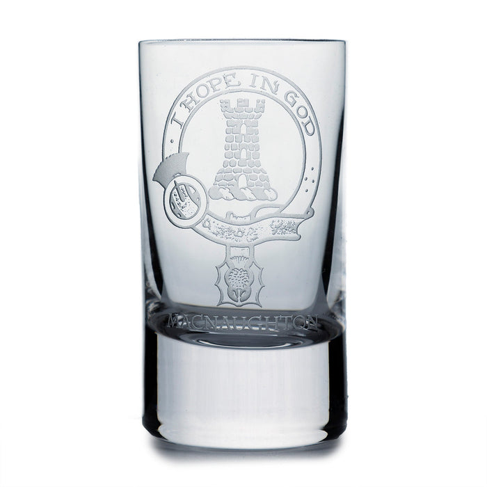 Collins Crystal Clan Shot Glass Macnaughton - Heritage Of Scotland - MACNAUGHTON