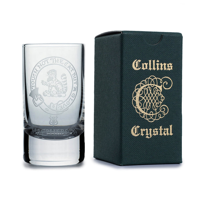 Collins Crystal Clan Shot Glass Macpherson - Heritage Of Scotland - MACPHERSON
