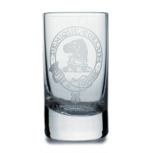 Collins Crystal Clan Shot Glass Melville - Heritage Of Scotland - MELVILLE