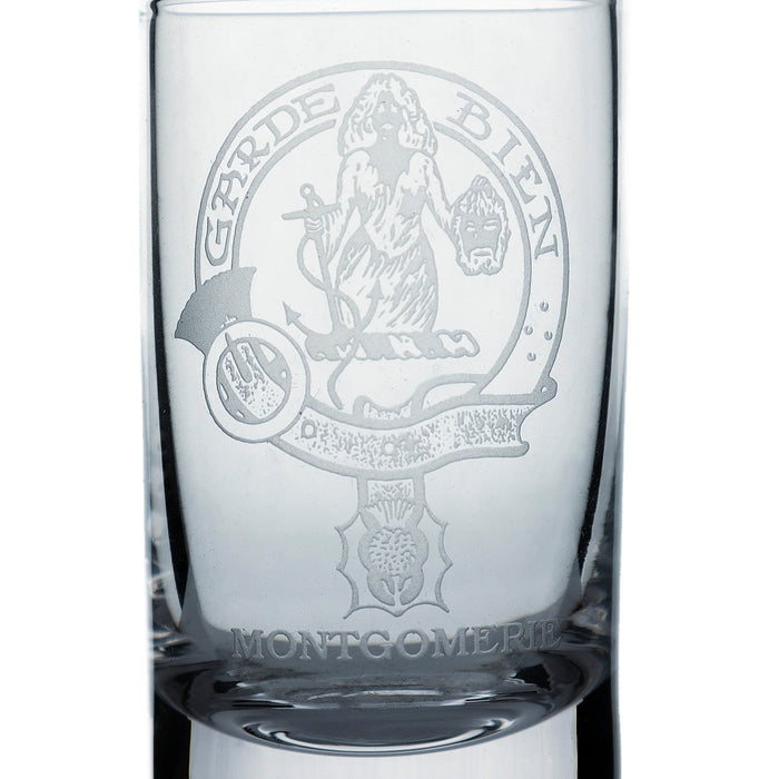Collins Crystal Clan Shot Glass Montgomery - Heritage Of Scotland - MONTGOMERY