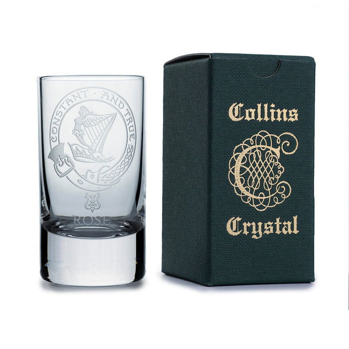 Collins Crystal Clan Shot Glass Rose - Heritage Of Scotland - ROSE