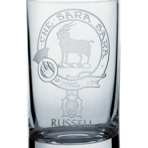 Collins Crystal Clan Shot Glass Russell - Heritage Of Scotland - RUSSELL