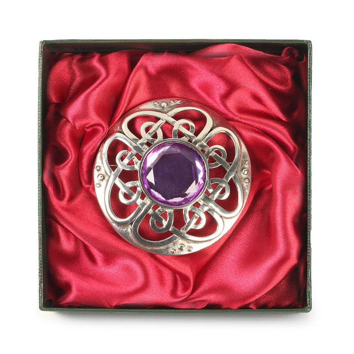 Culloden Plaid Brooch Light Amethyst - Heritage Of Scotland - LIGHT AMETHYST