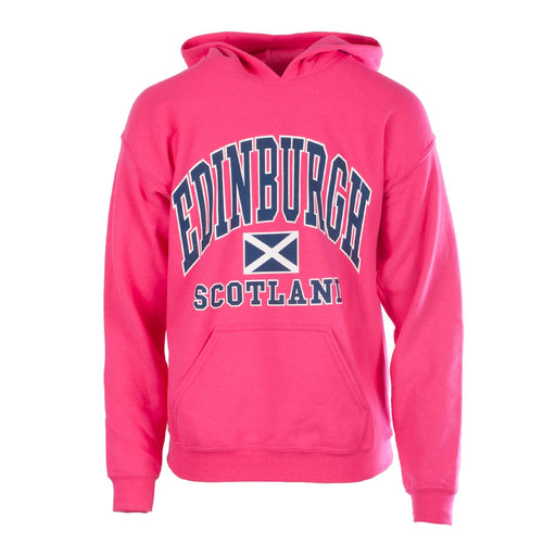 (D) Kids Edin Scot Harvard Print Hooded Top Heliconia - Heritage Of Scotland - HELICONIA