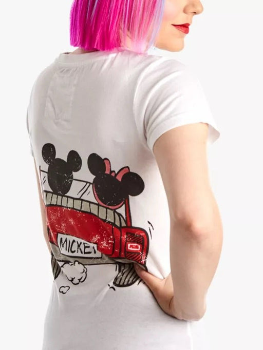 Disney Mickey Car T-Shirt - Heritage Of Scotland - WHITE