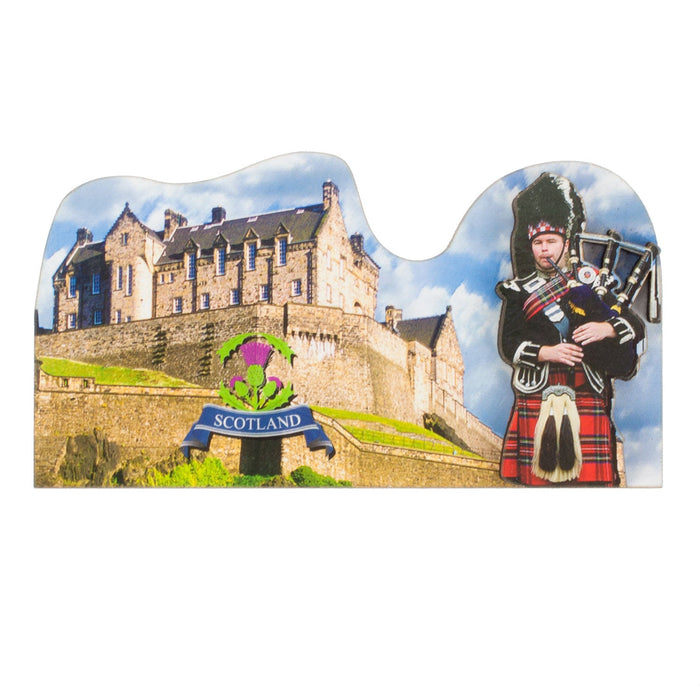 Edi Castle/Piper Mdf Magnet - Heritage Of Scotland - NA