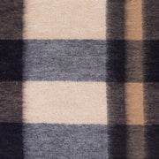 Edinburgh 100% Lambswool Scarf Bursted Check Neutral/Navy - Heritage Of Scotland - BURSTED CHECK NEUTRAL/NAVY