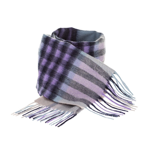 Edinburgh 100% Lambswool Scarf Chequer Tartan Purple - Heritage Of Scotland - CHEQUER TARTAN PURPLE