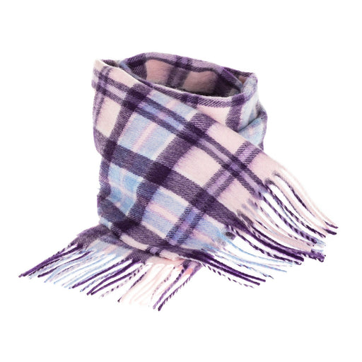Edinburgh 100% Lambswool Scarf Compact Check Pink/Blue - Heritage Of Scotland - COMPACT CHECK PINK/BLUE