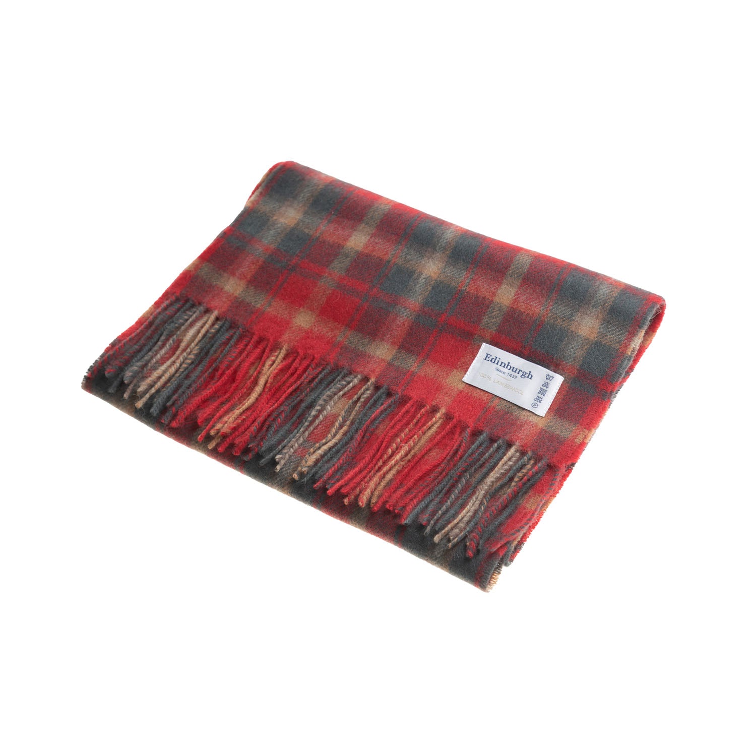 Edinburgh 100% Lambswool Scarf Dark Maple - Heritage Of Scotland - DARK MAPLE